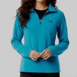 The North Face Womens Polartec Fleece Blue 1/4 Zip Pullover sweater - Size S